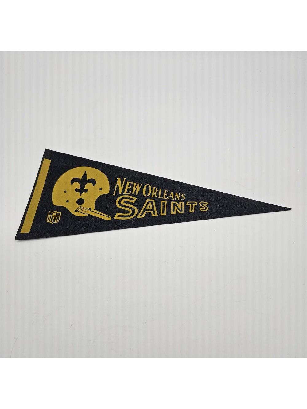 Vintage NFL New Orleans Saints Mini Felt Pennant 12"x5" 1970s